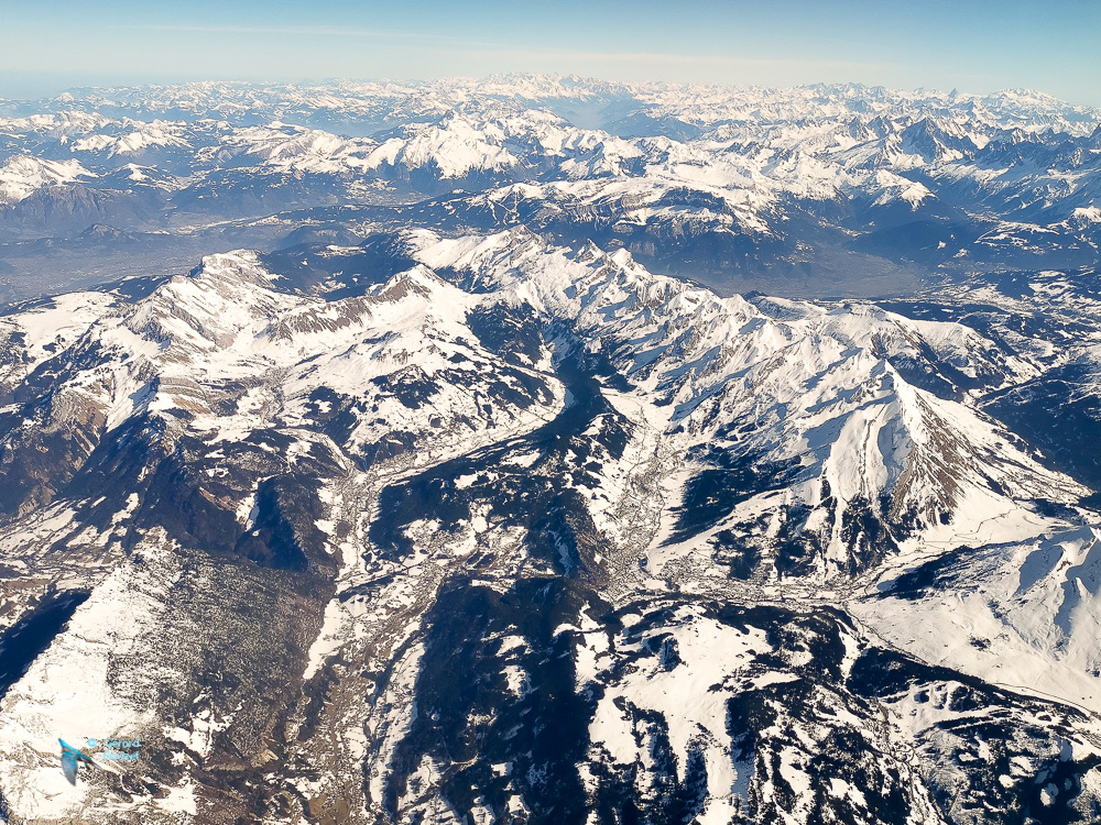 Passage sur le massif du mont Blanc depuis Genève
