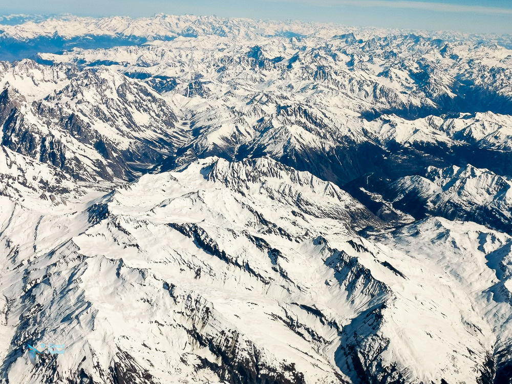 Passage sur le massif du mont Blanc depuis Genève