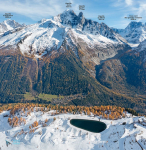 Chamonix - Vue du téléphérique de la Fléchère